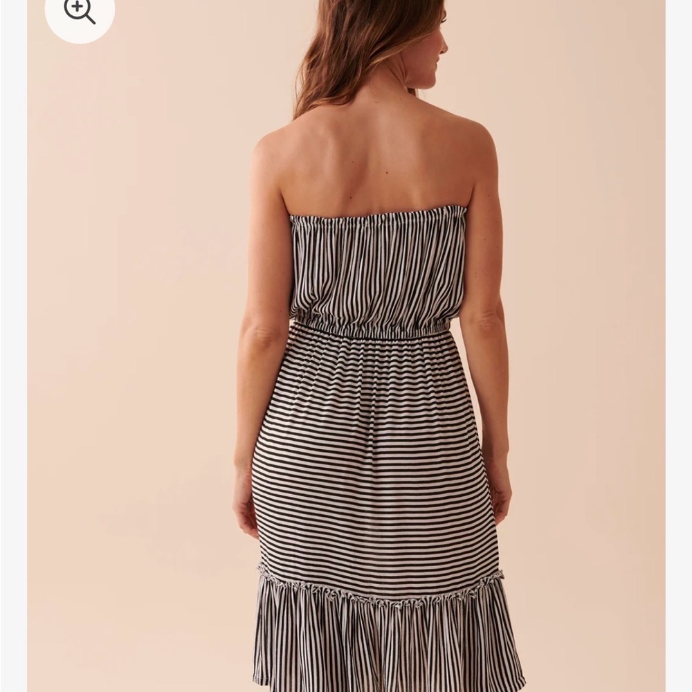 La Vie En Rose Striped Strapless Dress NWOT Large - Picture 5 of 5